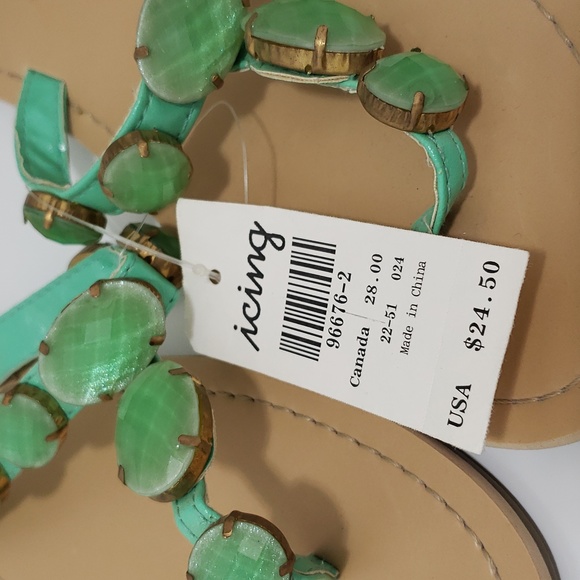 NWT Fun and Super Cute Womens Icing Rhinestone Flip Flop Sandals - Picture 5 of 5